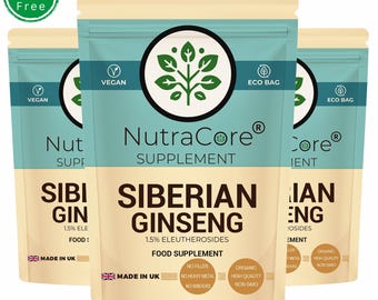 Siberian Ginseng Capsules 5500mg: Vegan Plant-Based Supplement