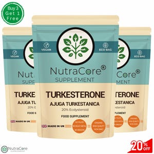Turkesterone Capsules 6000mg Clean Natural Powder Eco-friendly Best Vegan Supplements Plant-based-NutraCore