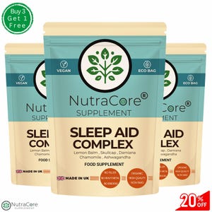 Cápsulas de complejo para dormir de 6000 mg, polvo natural limpio, ecológico, los mejores suplementos veganos de origen vegetal - NutraCore