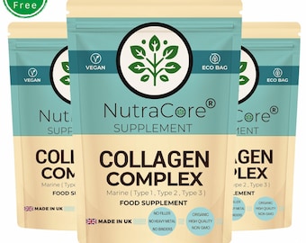 Complesso di collagene marino: tipi 1, 2 e 3 - Capsule vegane NutraCore