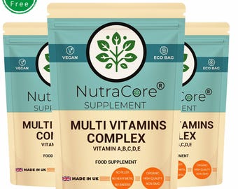 Complejo de multivitaminas veganas en cápsulas - Suplemento vegetal NutraCore