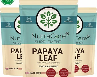 Papaya Leaf Capsules 5500mg: Vegan Plant-Based Supplement
