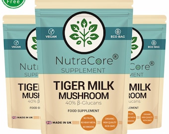 Cápsulas de hongo Tiger Milk: Suplemento vegano de alta potencia