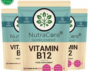 Vitamin B12 10,000mcg Capsules: Vegan, High Strength