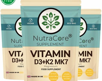 Vitamine D3 K2 MK7-supplement: 10000 IE, plantaardig, veganistisch