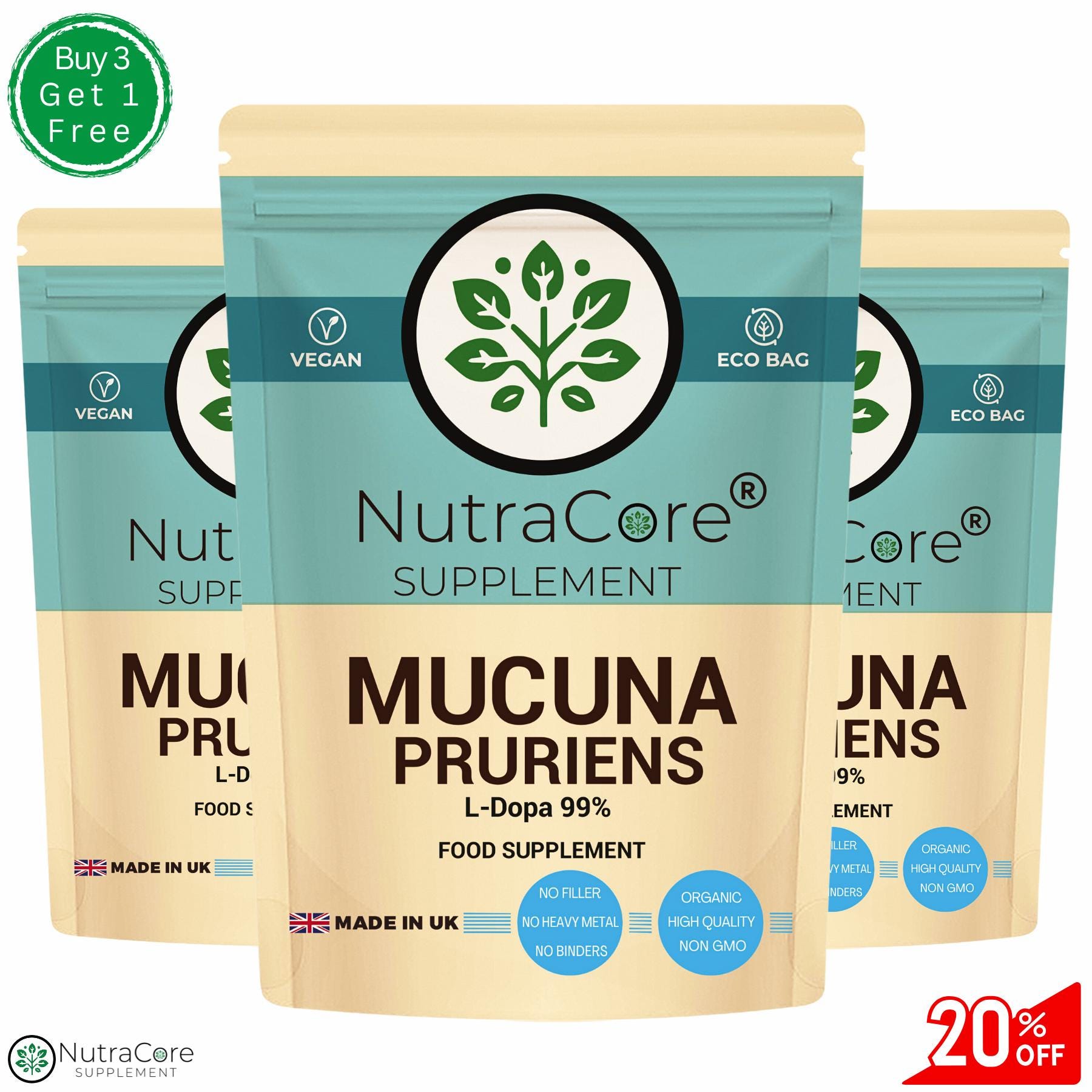 Mucuna Pruriens (Konch Beej) Morsan - Pack De 2 X 60 Capsules - Complément Naturel