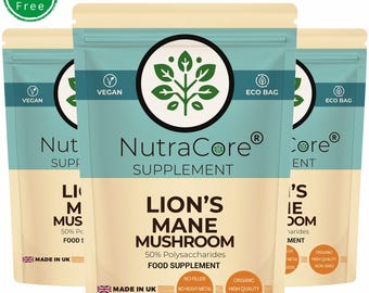Lion's Mane Mushroom Capsules 5000mg: Vegan, Plant-Based Supplement