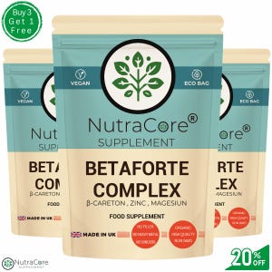 Cápsulas Betaforte Complex, polvo natural limpio, ecológico, los mejores suplementos veganos de origen vegetal - NutraCore