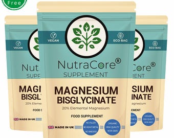 Cápsulas de bisglicinato de magnesio de 700 mg: suplemento vegano de alta absorción.