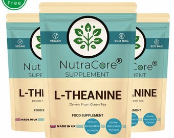 L-Theanine Capsules 400mg | High-Grade Natural L-Theanine Powder | Vegan & Eco-Conscious Supplement – NutraCore