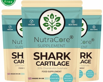 Shark Cartilage Capsules: 600mg Natural Vegan Supplement - NutraCore