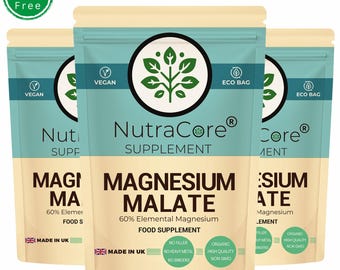 Magnesium Malate Capsules 650mg - Vegan Plant-Based Supplement