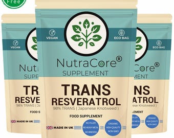 Trans Resveratrol 600 mg Kapseln: Veganes pflanzliches Ergänzungsmittel