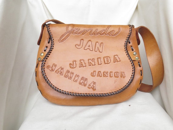 JANIDA Handmade Tooled Leather Arm Bag - image 1