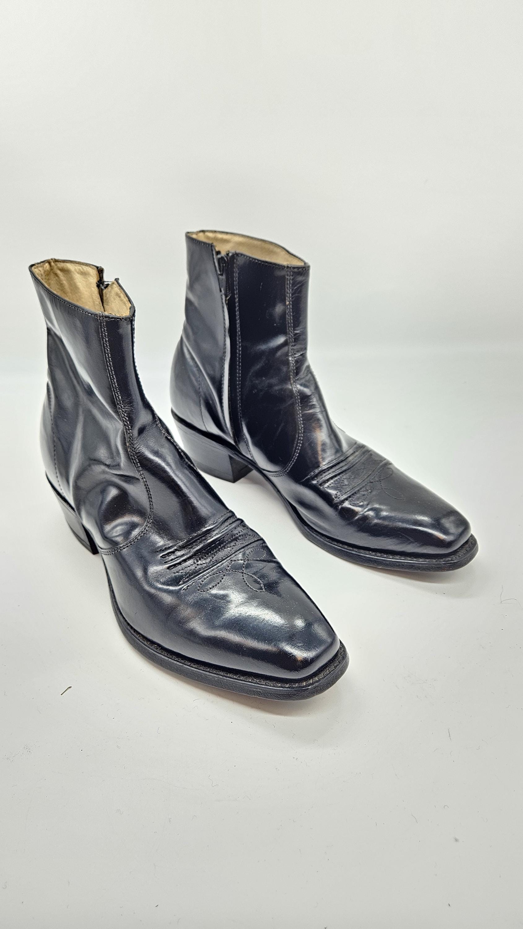 Roebuck Black Leather Boots WOMANS BLACK BOOTS ANNIKA 21193 SEARS ROEBUCK SZ 7 1/2 MED  main image 3