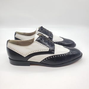 STACEY ADAMS RARE VINTAGE 2 TONE LEATHER WITH HEELS MEN\'S SHOES GRAY/BLACK SZ.11 Stacy Adams | Shoes | Stacey Adams Rare Vintage 2 Tone  main image 4