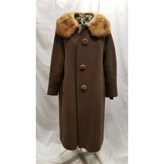 FRITZELA Brown Boucle Swing Coat