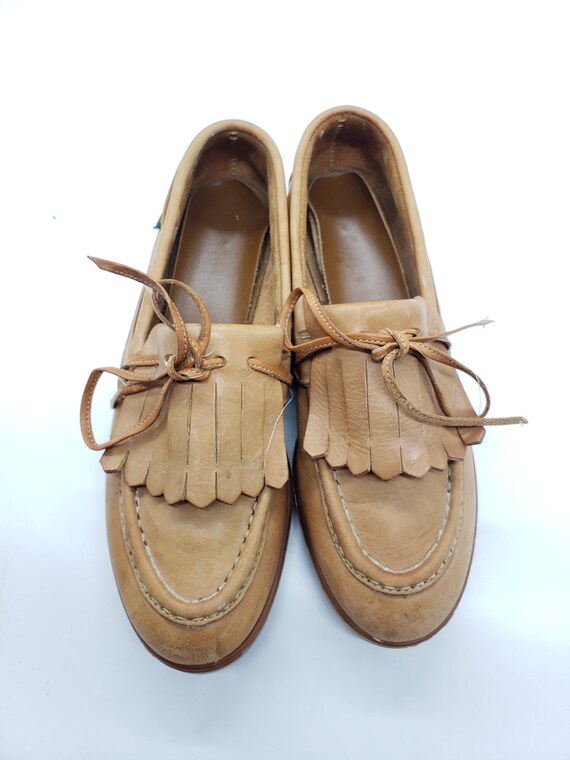 BASS Kiltie Wedge Boat Shoes Size 8N - image 5