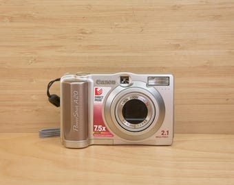 Vintage Canon PowerShot A20 2.1 MP Digital Camera w/ 3x Optical Zoom, Tested & Working