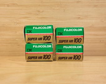Vintage FUJIFILM Super HR 100 Film 4 Rolls / 24 Expired / Made in Japan