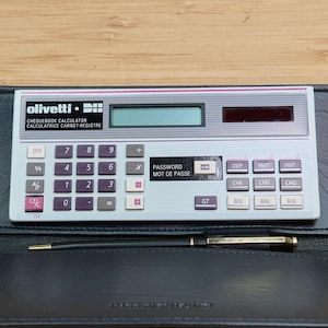 Vintage Olivetti DII Solar Calculator / 3 Memory Functions / 1988 / Made in Thailand