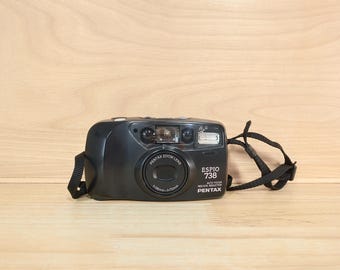 PENTAX ESPIO 120SW II Silver in Box Point & Shoot Film Camera From