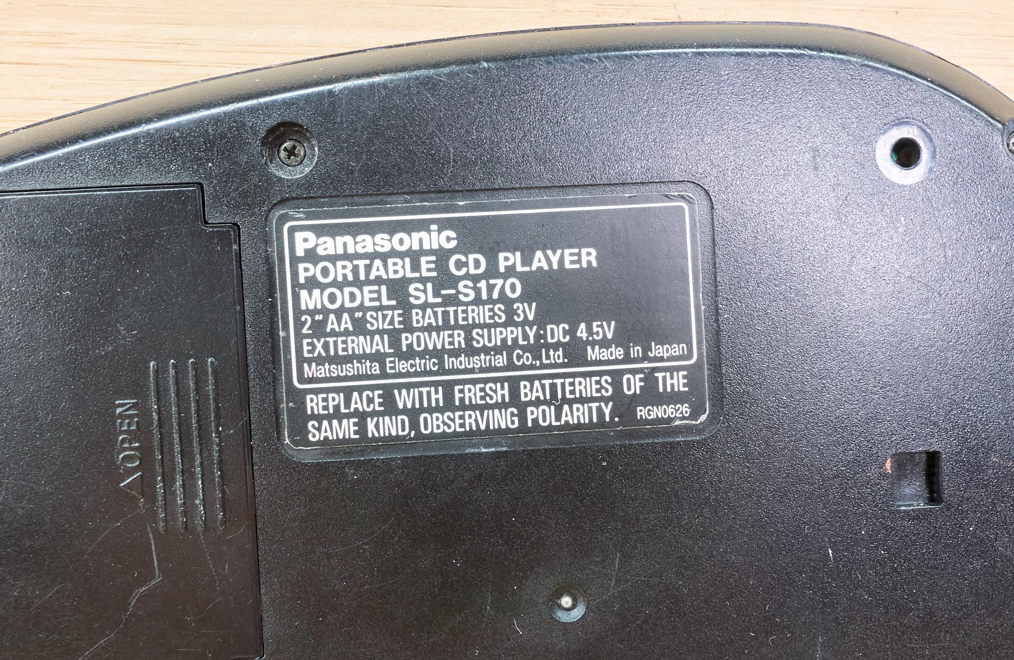 Vintage Panasonic SL-S170 Mash Portable CD Player XBS / Tested