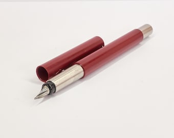 Penna stilografica Parker Vector USA / Rossa e acciaio inossidabile / Pennino fine / Vintage