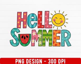 Bonjour l'été PNG, PNG d'été, vacances d'été png, sublimation d'été, png d'été mignon, conception de sublimation, été à la mode, téléchargement numérique