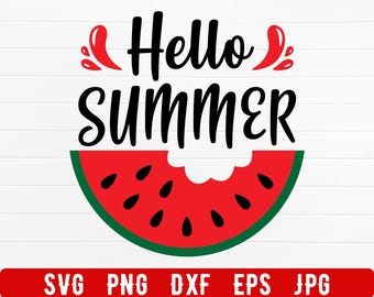 Bonjour l'été SVG, svg d'été, vacances d'été, svg pastèque, svg de décoration d'été, svg d'été mignon, fichier coupé été, svg de plaque de porte d'été