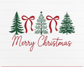Preppy Christmas Tree SVG PNG, Christmas Coquette Bow Png, Merry Christmas Shirt Design, Coquette Merry Christmas Png, Merry Christmas Svg