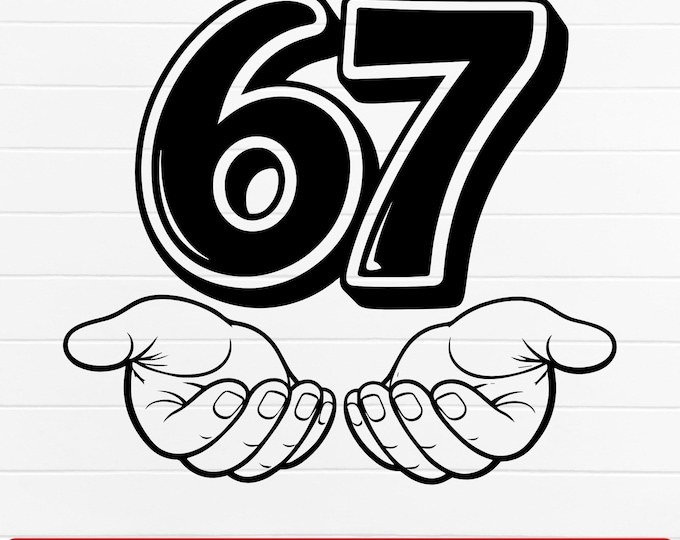 Six Seven 67 Meme SVG Bundle Funny Viral Hands & Skeleton Designs ...