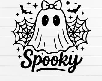 Spooky Halloween SVG, Cute Ghost SVG, Spooky Season svg, Spooky svg, Fall svg, Halloween svg, Kids Halloween svg, Halloween Shirt svg