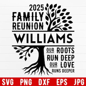 Árbol de Reunión Familiar SVG, Nuestras Raíces Son Profundas SVG, Reunión Familiar SVG, Diseño de Camiseta de Reunión Familiar, Árbol de Reunión Familiar, Árbol de Reunión 2025