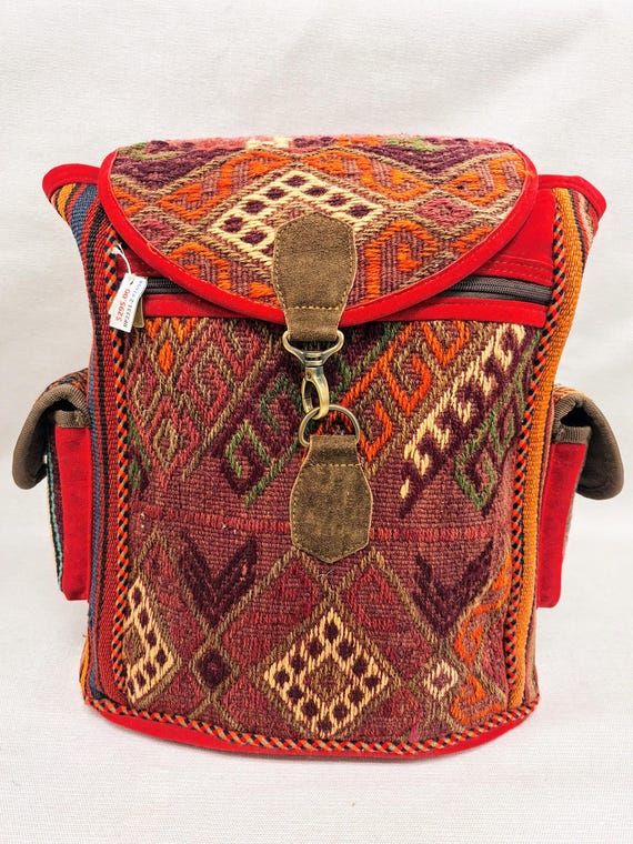 Colourful Handmade Wool Backpack - Etsy display picture 3