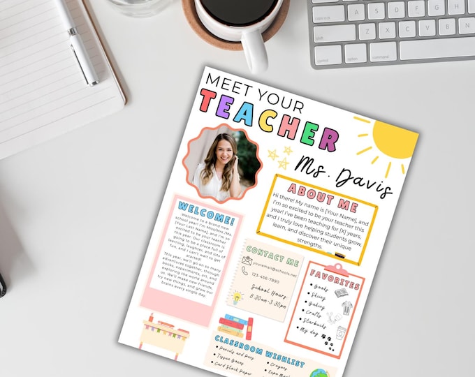 Meet the Teacher Template Canva Template Editable Template Back to ...