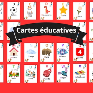Cartes éducatives alphabet enfant PDF, ABC Flashcards à imprimer, Apprendre les lettres, Alphabet français anglais, Montessori