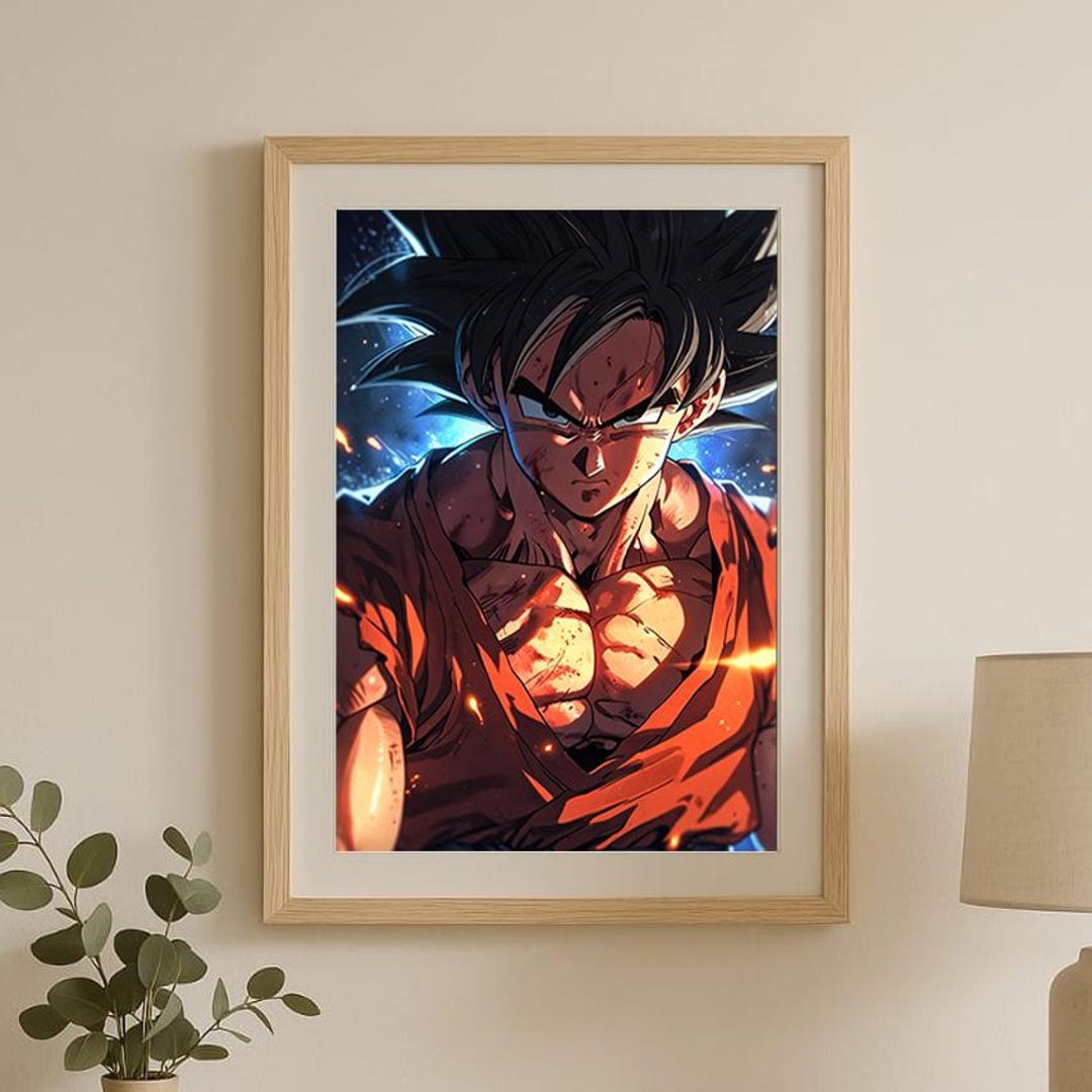 Goku Wall Art Print | Dragon Ball Z Anime Poster | Ultra Instinct Goku ...