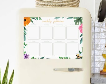 Magnetic Weekly Planner for your Fridge (A4 - 21 x 29.7 cm) - Magnet Planner - Reusable Dry Wipe Weekly Planner - Includes FREE Magnetic Pen