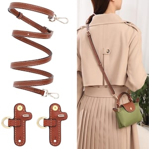 Longchamp Mini Bag Strap Upgrade – Punch-Free Crossbody Kit with Genuine Leather | Convert Your Le Pliage into a Chic Hands-Free Bag