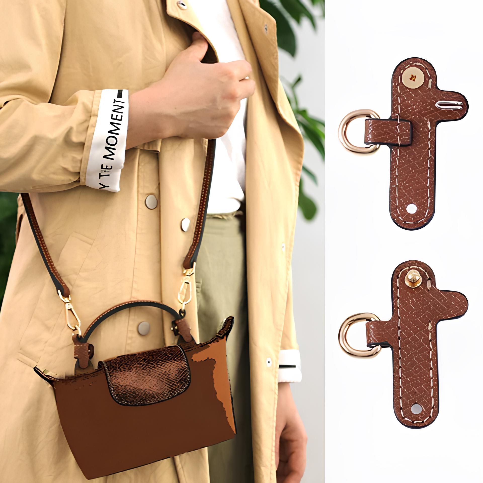 Genuine Leather Shoulder Strap for Longchamp Le Pliage Mini Bag - Punch-Free Crossbody Conversion, Handbag Strap Replacement Accessory