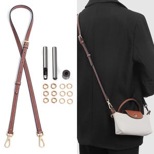Transformez votre Longchamp Le Pliage avec une bandoulière en cuir véritable et un kit de conversion - Surclassement de sac de luxe
