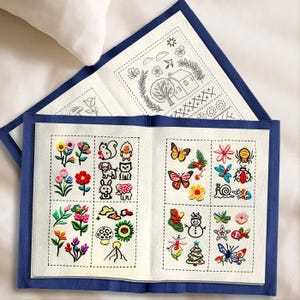 Livre d'échantillons de points de broderie | Kit de couture pour débutants | Cahier d'exercices pratiques de couture | Modèles de point imprimés pour s'entraîner