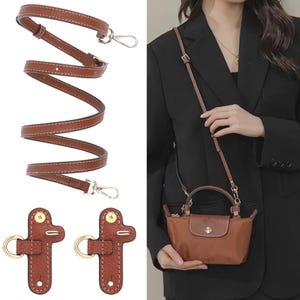 Longchamp Strap Ersatzgurt - Verstellbarer Crossbody Schultergurt für Le Pliage, Neo & Reisetaschen | Kein Schaden, lochfrei, Rindsleder