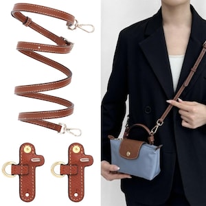 Transfer Your Longchamp Le Pliage into a Crossbody: Genuine Leather Adjustable Strap - No-Drill Conversion for Mini Bags