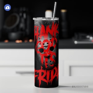 Jason Voorhees 20oz Tumbler Wrap PNG, Classic Horror Movie Cup Design, Halloween Horror Fan Gift, Jason Wrap for Cricut | Instant Download