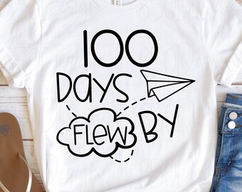 100 Days Flew By PNG 100th Day of School Shirt Design Teacher Student Elementary Kids Classroom Shirt Sublimation