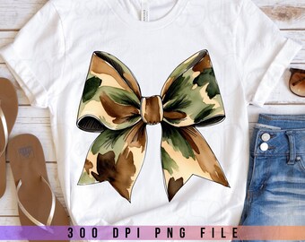 Coquette Camo Bow PNG Girly Camouflage Bow Military Coquette Hunting Shirt Design Digital Download