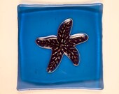 Starfish Fused Glass Appetizer Dish Trinket Dish