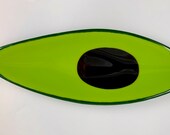 Avocado Guacamole Fused Glass Boat Dish